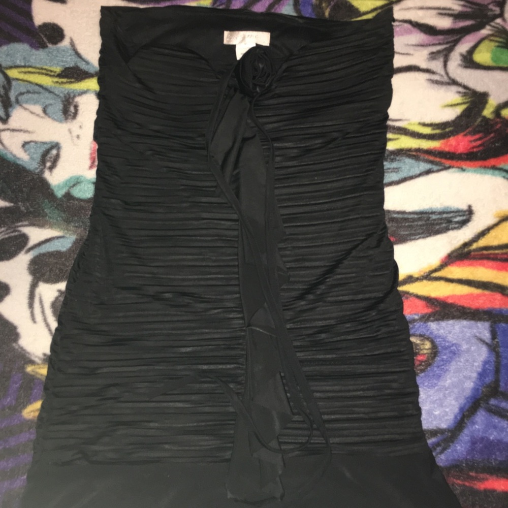 Black strapless dress
